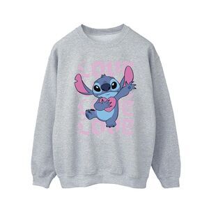 Lilo & Stitch Mens Valentine Love Sweatshirt / Sports Gray